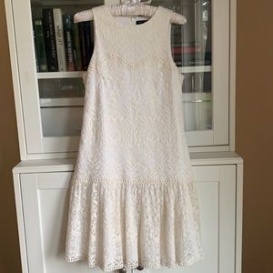 WHBM Lace Dropwaist Little White Dress | LWD